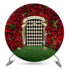 Lofaris Red Rose Grass Wonderland Round Backdrop For Easter