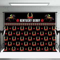 Lofaris Red Rose Horse Repeat Kentucky Derby Party Backdrop