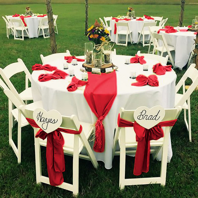 Lofaris Red Satin Universal Banquet Chair Sashes Bows