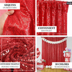 Lofaris Red Sequin Curtains Photography Fabric Backdrop