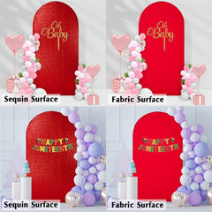 Lofaris Red Sequin Fitted Arch Backdrop Cover for Wedding Decor