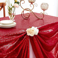 Lofaris Red Sequin Glitter Rectangle Banquet Tablecloth