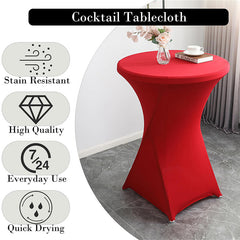 Lofaris Red Spandex Stretch Cocktail Banquet Tablecloths