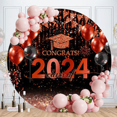 Lofaris Red Sparkling Balloon Bokeh 2023 Circle Grad Backdrop
