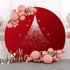 Lofaris Red Starlight Glitter Circle Christmas Backdrop