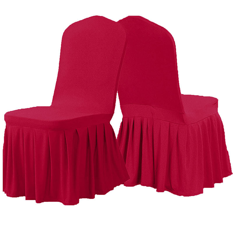 Lofaris Red Stretch Spandex Banquet Chair Skirt Cover