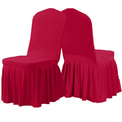 Lofaris Red Stretch Spandex Banquet Chair Skirt Cover