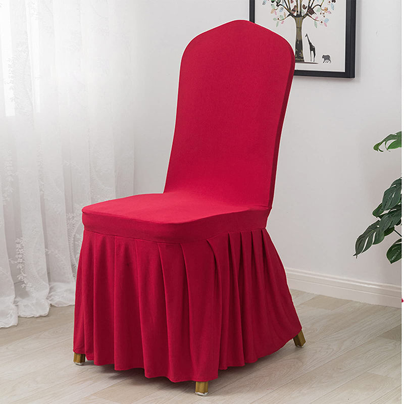 Lofaris Red Stretch Spandex Banquet Chair Skirt Cover