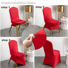 Lofaris Red Stretch Spandex Banquet Decor Chair Slipcovers