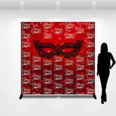 Lofaris Red Sweet 16 Custom Name Mardi Birthday Backdrop