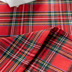 Lofaris Red Tartan Plaid Round Christmas Household Tablecloth