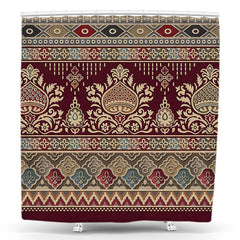 Lofaris Red Vintage Abstract Pattern Texture Shower Curtain