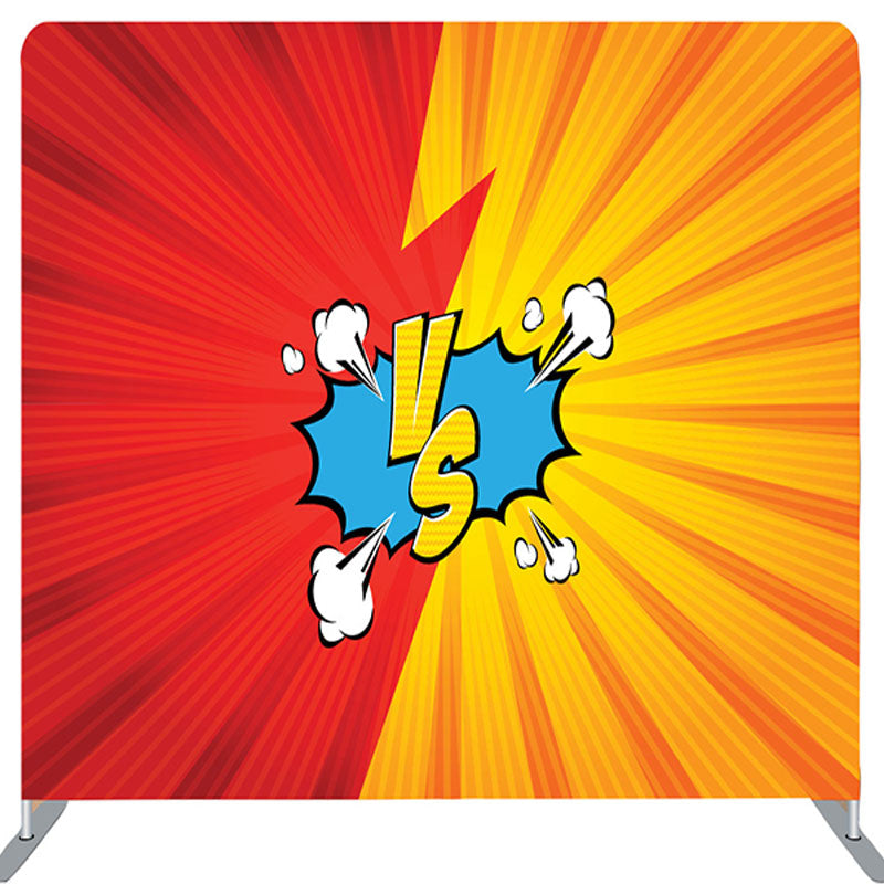 Lofaris Red Vs Orange Side Fabric Backdrop Cover For Party Decor