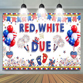 Lofaris Red White And Due American Flag Baby Shower Backdrop