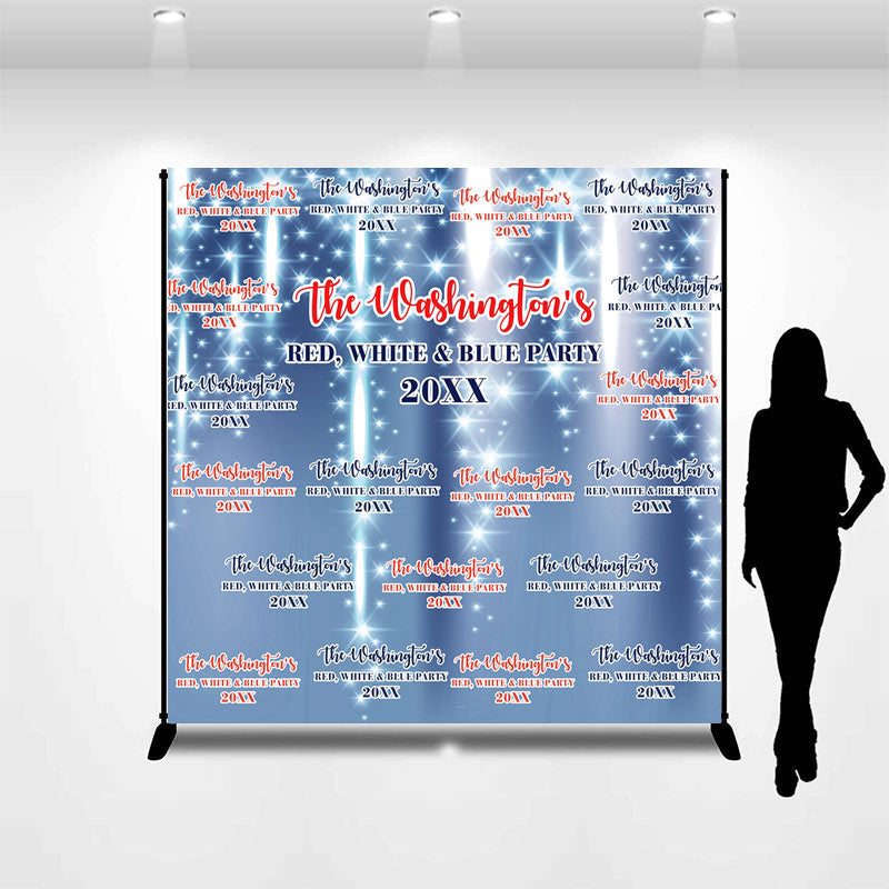 Lofaris Red White Blue Independence Day Custom Backdrop