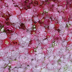 Lofaris Red White Gradient Rose Faux Flower Wall Wedding Decor