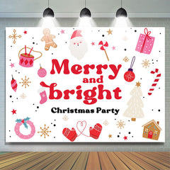 Lofaris Red White Merry And Bright Christmas Party Backdrop
