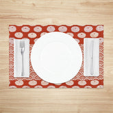 Lofaris Red White Repeat Pattern Cloth Set Of 4 Placemats