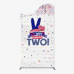 Lofaris Red White Sparks Wood Arch 2nd Birthday Backdrop