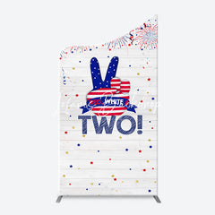 Lofaris Red White Sparks Wood Arch 2nd Birthday Backdrop