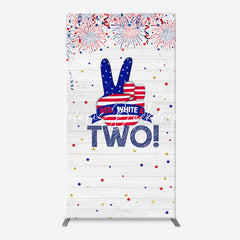 Lofaris Red White Sparks Wood Arch 2nd Birthday Backdrop
