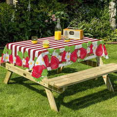 Lofaris Red White Strawberry Dining Room Cafe Tablecloth