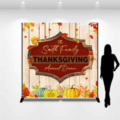 Lofaris Red Wood Board Autumn Custom Thanksgiving Backdrop