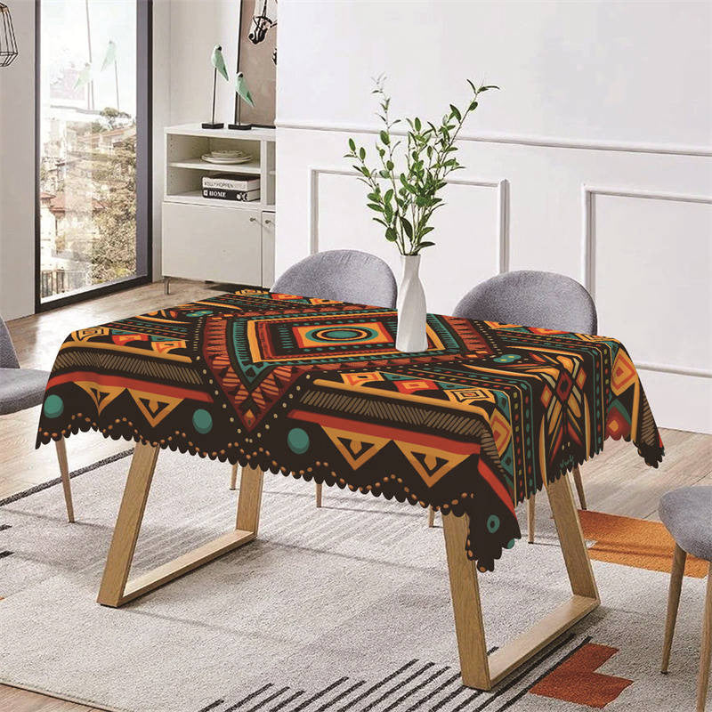 Lofaris Red Yellow Dot Rhombus Symmetry Rectangle Tablecloth