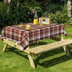 Lofaris Reddish Brown Classic Tartan Rectangle Tablecloth