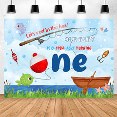 Lofaris Reel In The Fun Fishing Theme 1st Birthday Backdrop