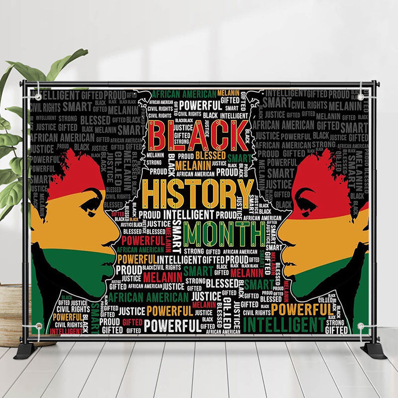 Lofaris Repeat Letters Girl Black History Month Backdrop