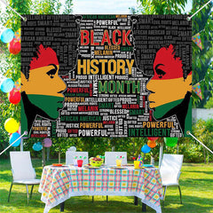 Lofaris Repeat Letters Girl Black History Month Backdrop