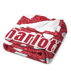 Lofaris Repeat White Heart Red Custom Valentines Day Blanket
