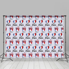 Lofaris Repeated Floral French Flag Paris France Backdrop