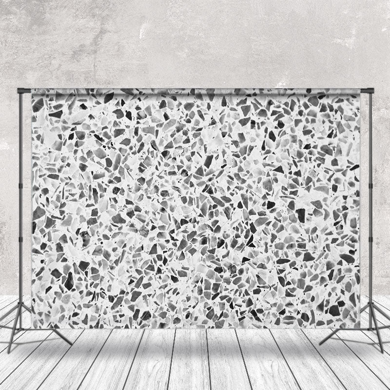 Lofaris Retro Black White Terrazzo Abstract Textured Backdrop