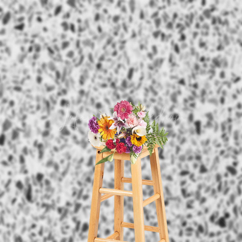 Lofaris Retro Black White Terrazzo Abstract Textured Backdrop