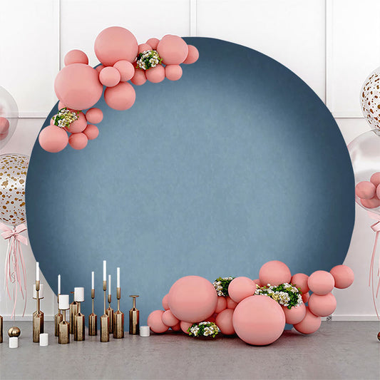 Lofaris Retro Blue Gray Gradient Round Birthday Backdrop