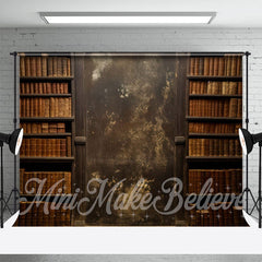 Lofaris Retro Bookrack Sanctum Rust Wall Photo Backdrop