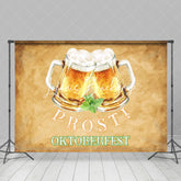 Lofaris Retro Brown Beer Prost Oktoberfest Party Backdrop