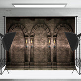 Lofaris Retro Dark Brick Wall Light Photography Backdrop