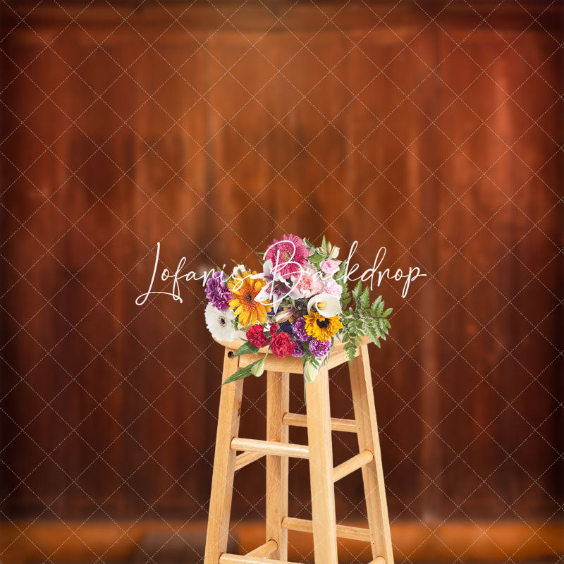 Lofaris Retro Dark Red Locked Wooden Door Photoshoot Backdrop