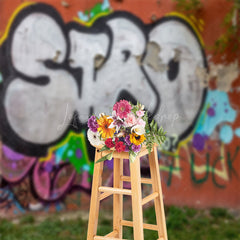 Lofaris Retro Exaggerated Graffiti Wall Photography Backdrop