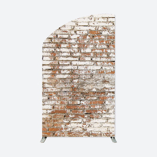 Lofaris Retro Faded Brick Wall Convex Oblique Arch Backdrop