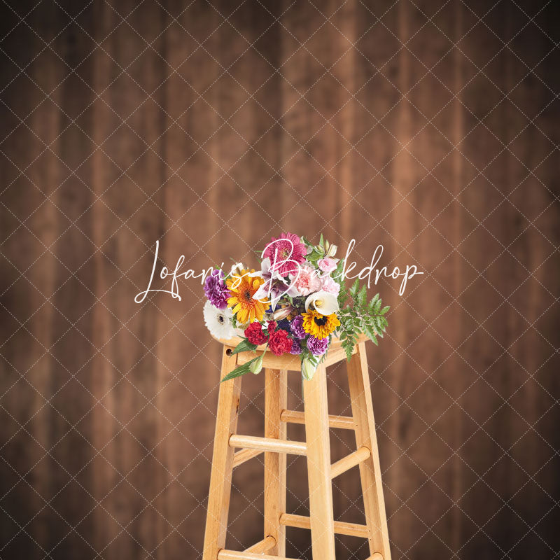 Lofaris Retro Flat Dirty Brown Wood Backdrop For Photography
