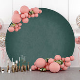 Lofaris Retro Green Gradient Texture Circle Birthday Backdrop