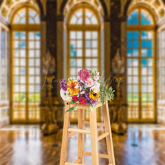 Lofaris Retro Luxury Brown Marble Window Backdrop For Photo