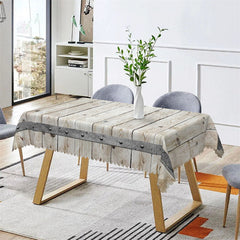 Lofaris Retro Plank Pattern Texture Rectangle Tablecloth
