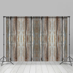 Lofaris Retro Red Line Abstract Wood Wall Floor Photo Backdrop