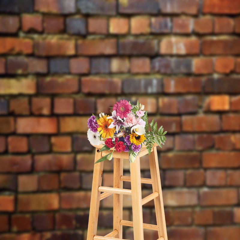 Lofaris Retro Rustic Red Brick Wall Backdrop For Photoshoot