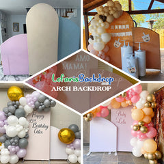 Lofaris Retro Wood Grain Party Convex Oblique Arch Backdrop